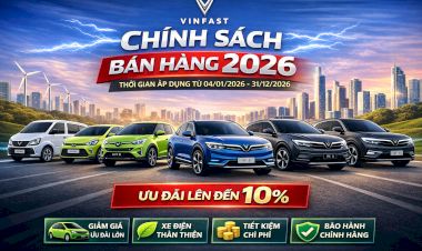 Chính Sách Bán Hàng Ô Tô VinFast Mới Nhất 2026 - Ưu Đãi Lên Đến 10% Giá Xe
