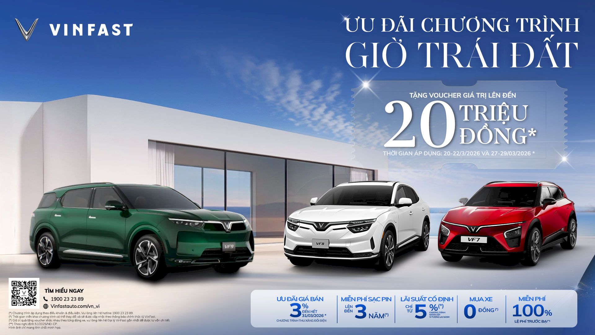 Chương Trình Hưởng Ứng Giờ Trái Đất - VinFast Tặng Voucher Lên Đến 20 Triệu