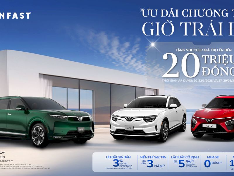 Chương Trình Hưởng Ứng Giờ Trái Đất - VinFast Tặng Voucher Lên Đến 20 Triệu