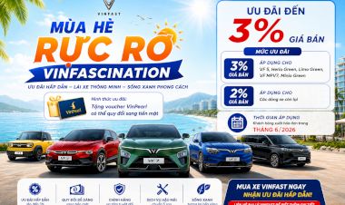 Mùa Hè Rực Rỡ – VinFascination Tháng 6/2026: Nhận Ưu Đãi Đến 3% Giá Xe VinFast