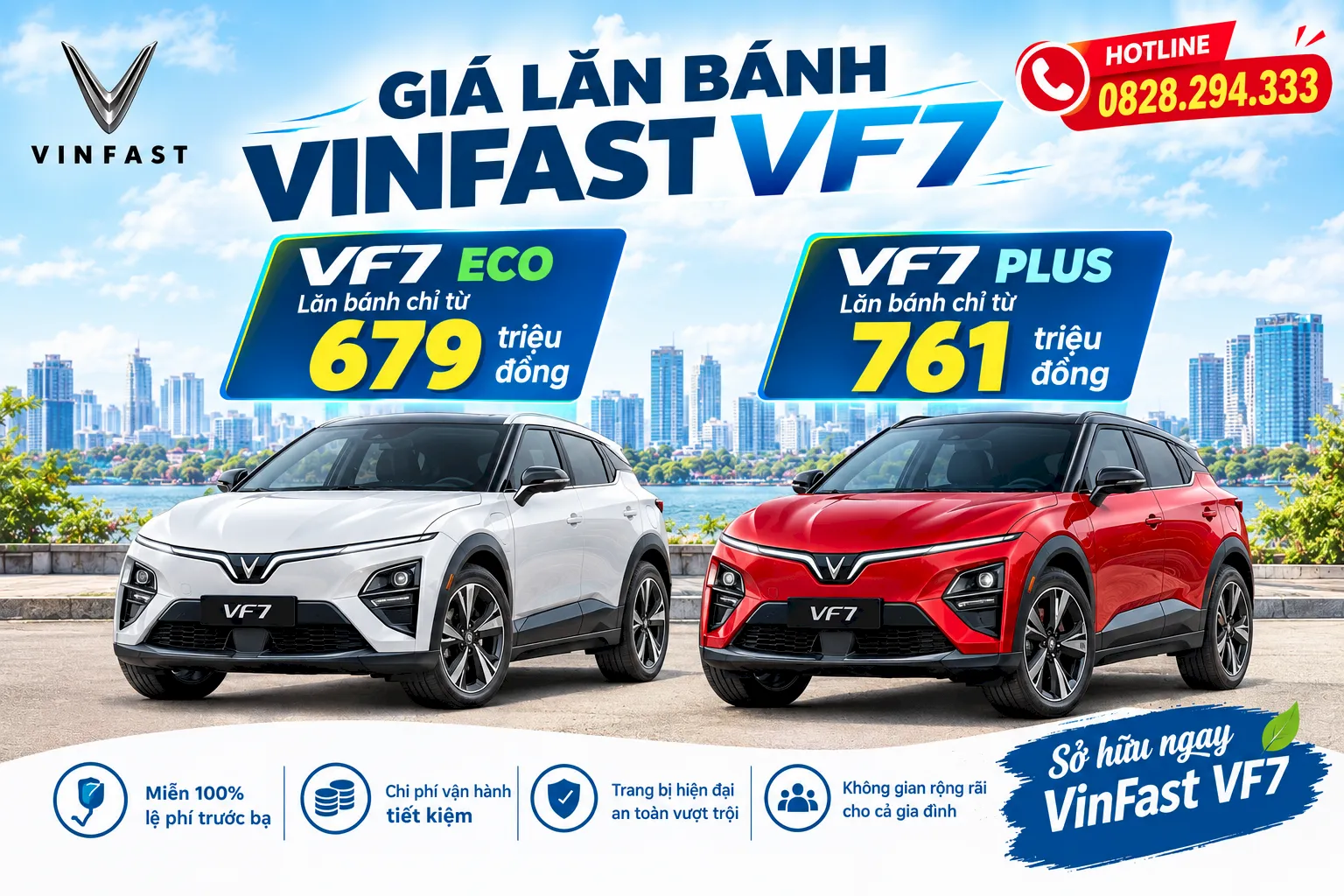 Giá lăn bánh VinFast VF7 tháng 10/2026 | Giá VF7 mới nhất