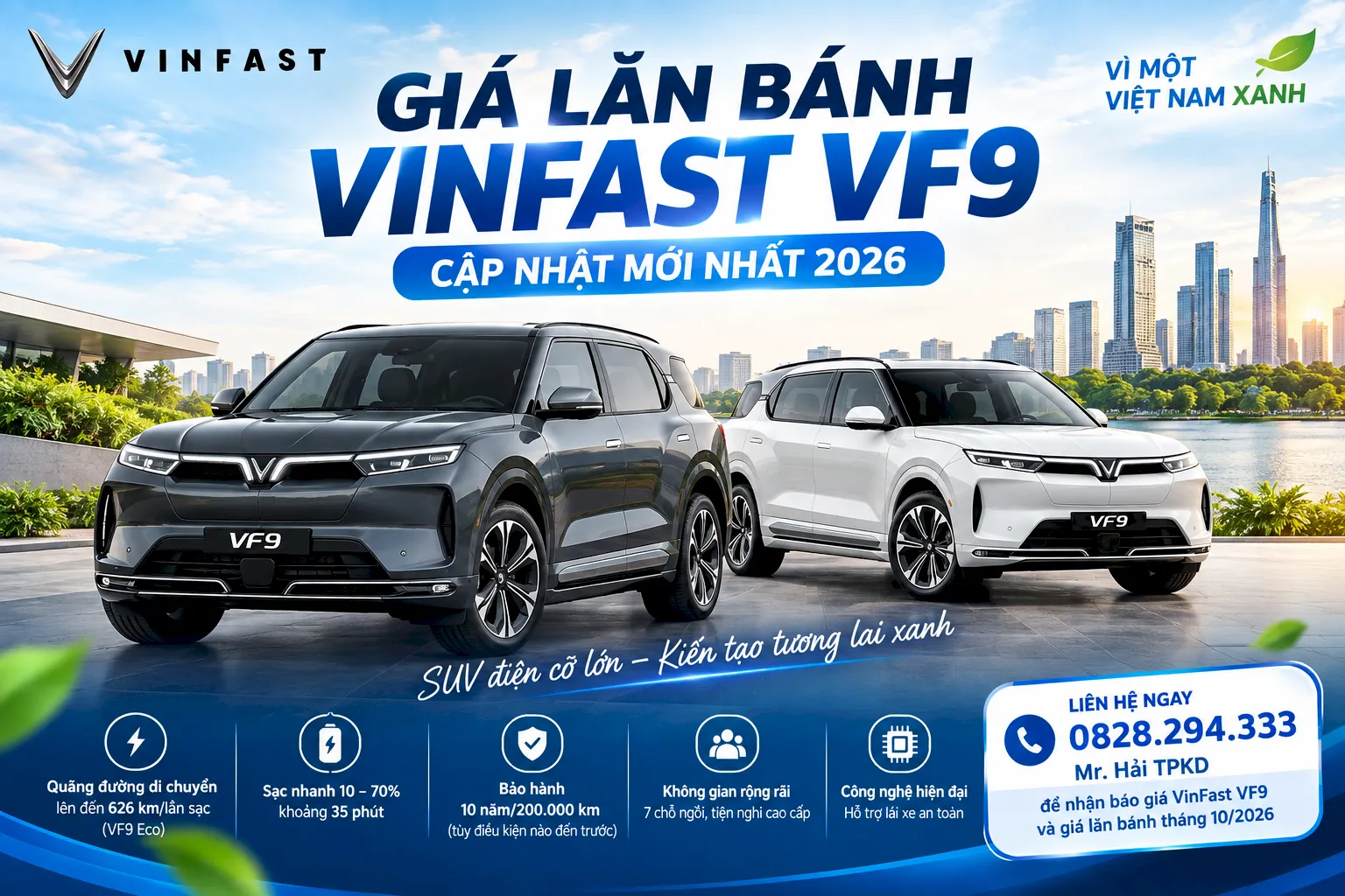 Giá lăn bánh VinFast VF9 tháng 10/2026 | Giá VinFast VF9 mới nhất