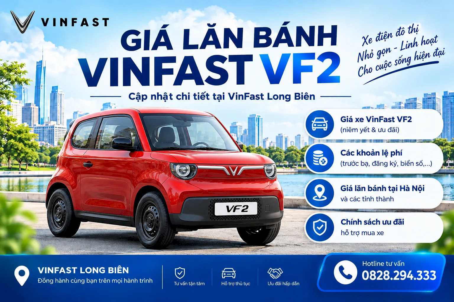 Giá lăn bánh VinFast VF2 tháng 10/2026 | VinFast Long Biên