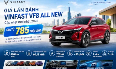 Giá lăn bánh VinFast VF8 All New tháng 10/2026 | Giá VF8 All New cập nhật mới nhất